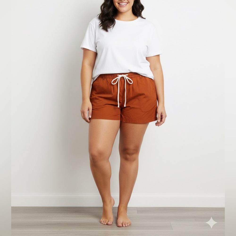 Torrid Orange Drawstring Elastic Waist Casual Shorts Size 4 Regular🧡